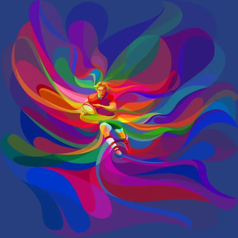 Charis Tsevis vector illustration rugby player