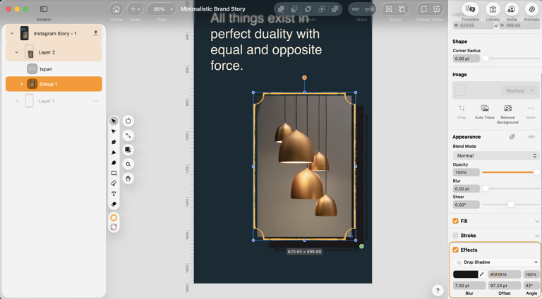 drop shadow effect