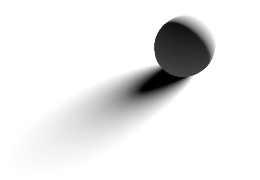 Ball dropping shadow on a white background