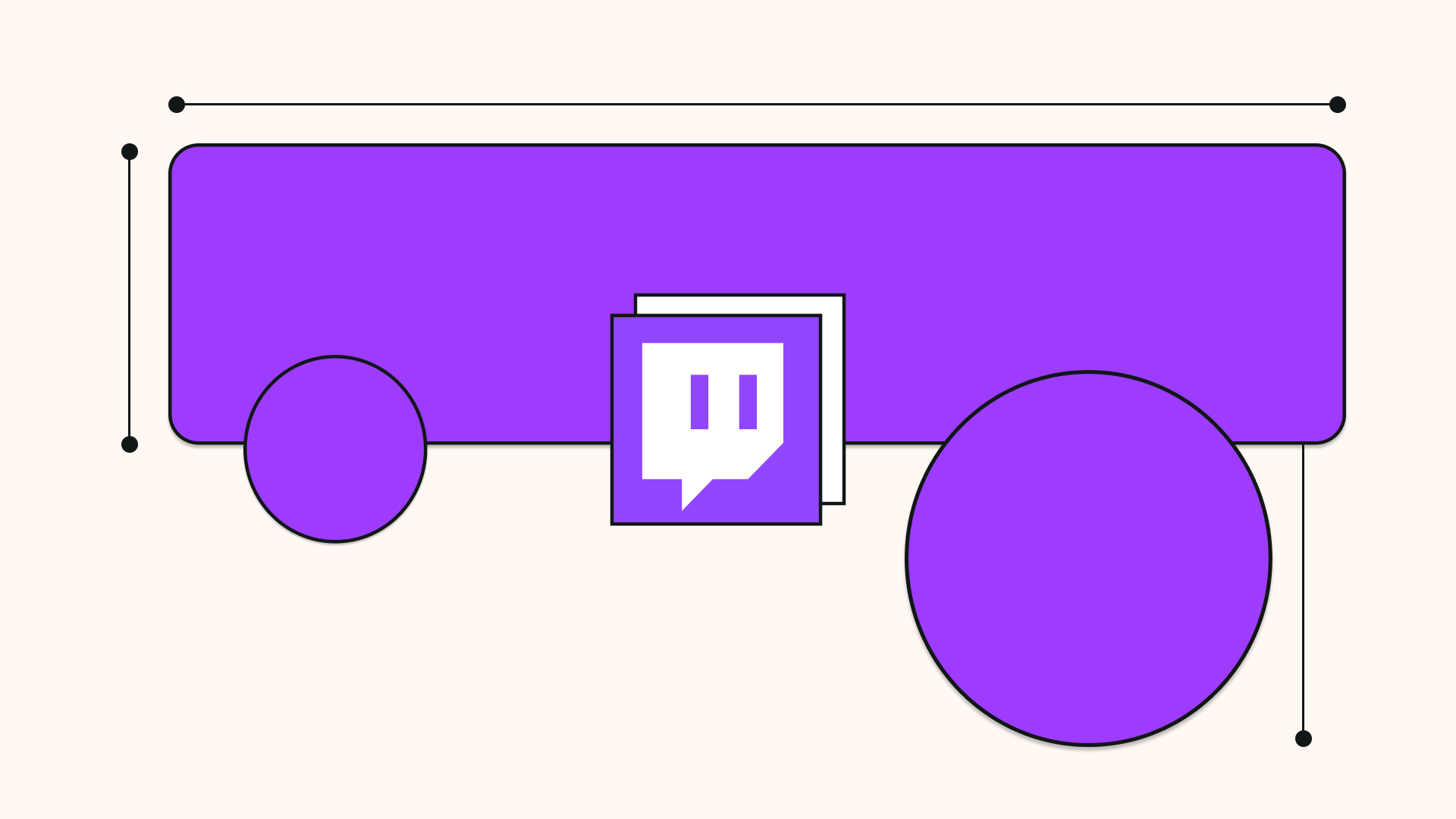 Mockup showing Twitch website with the assets