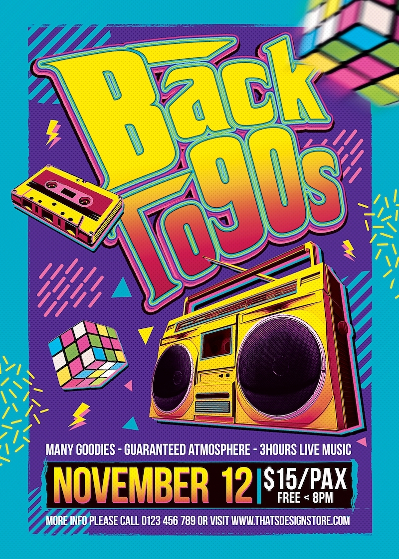 90s event flyer