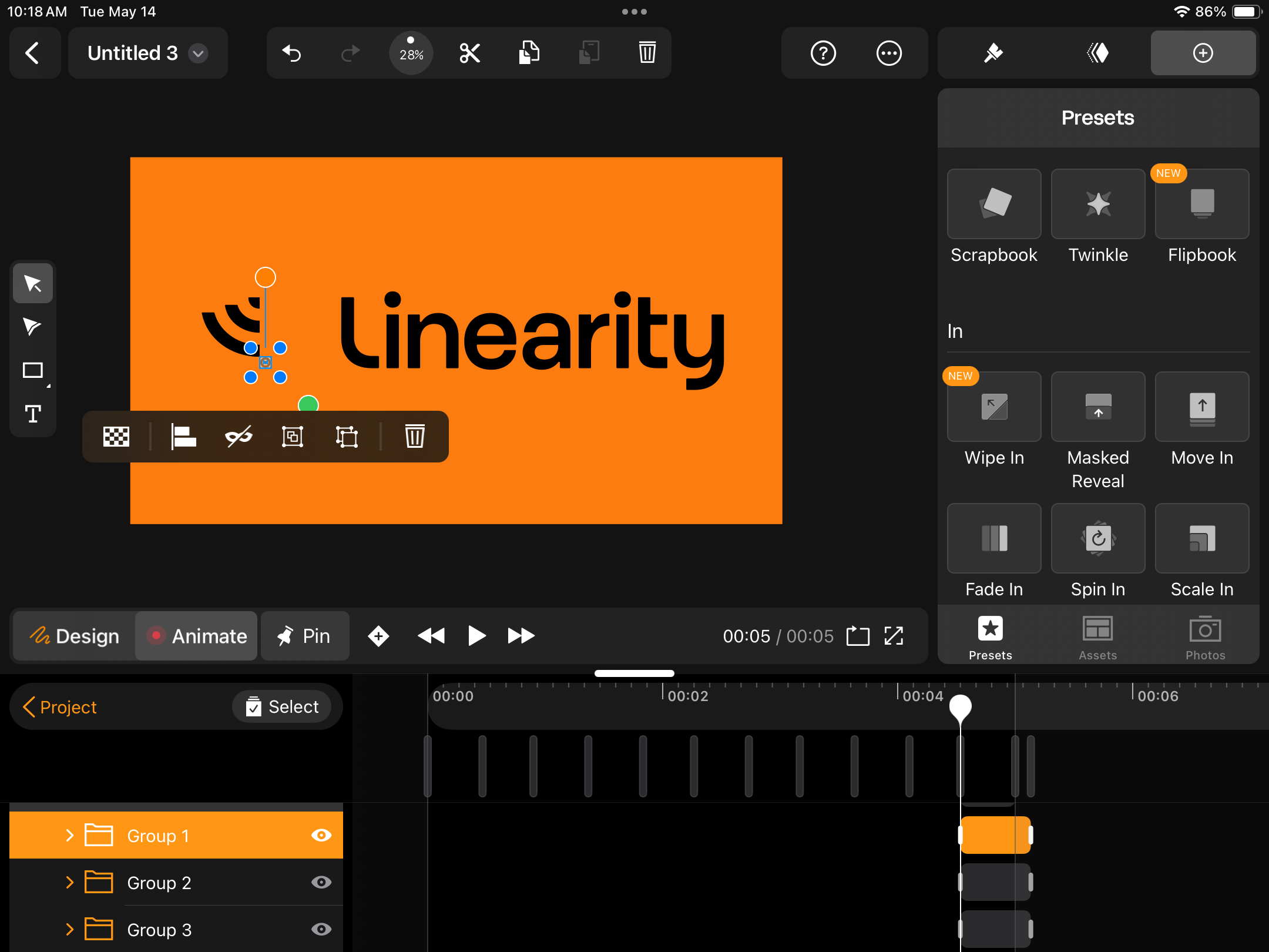 Presets Linearity Move