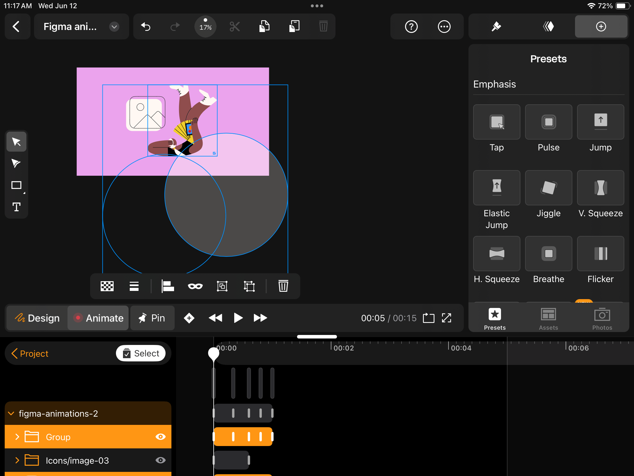 Jump animation preset Linearity Move