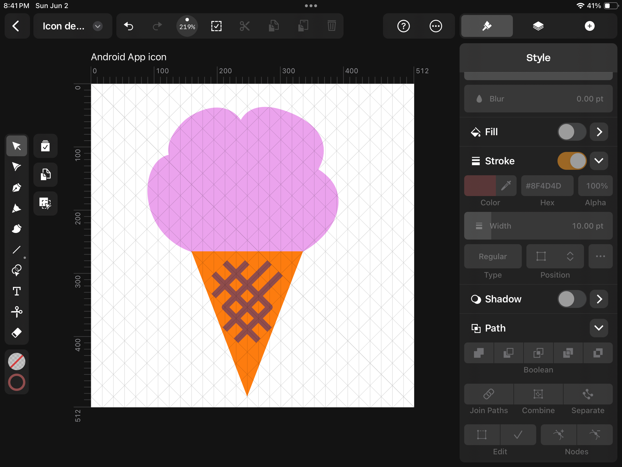 Ice cream icon drawing Linearity