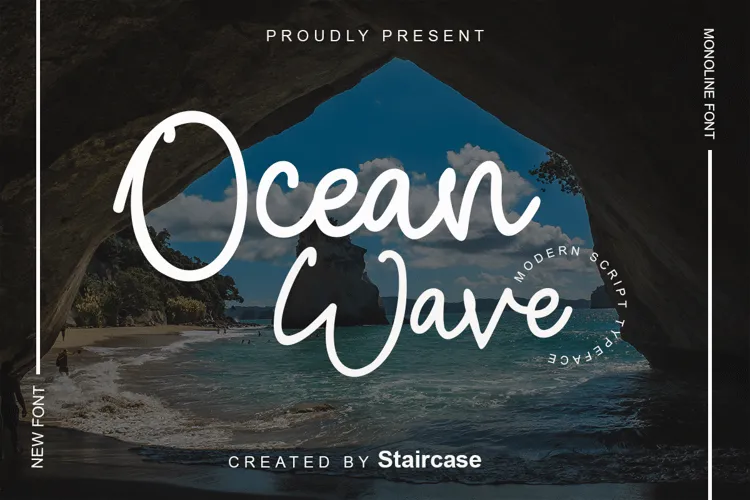 Ocean wave font example