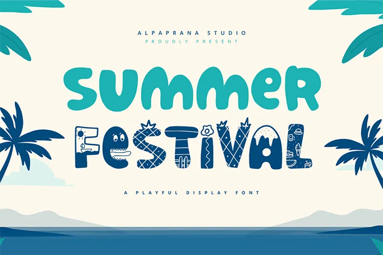 Summer Festival font example