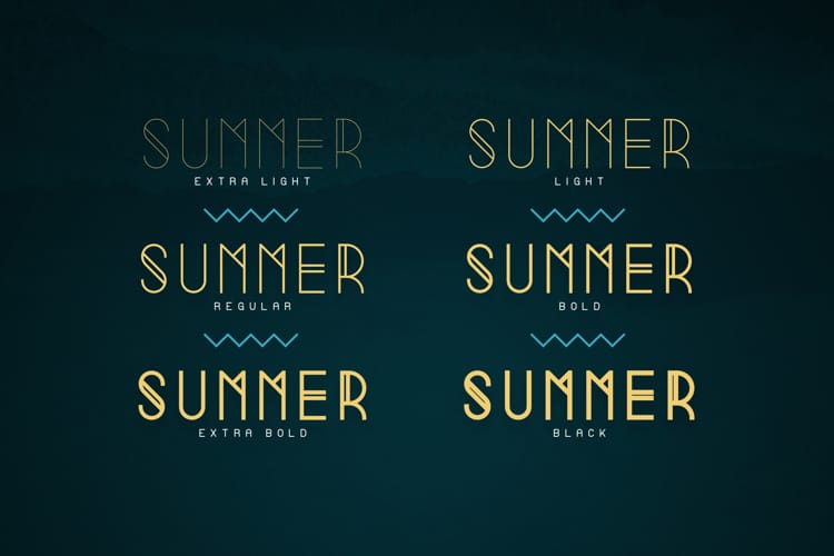 SUMMER font example