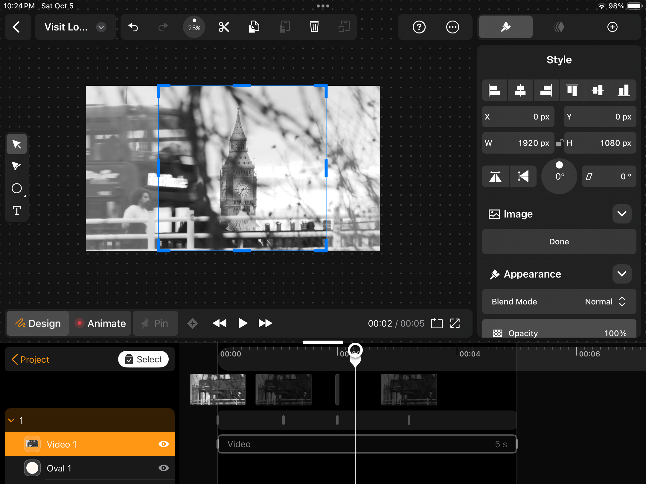 Crop video Linearity Move