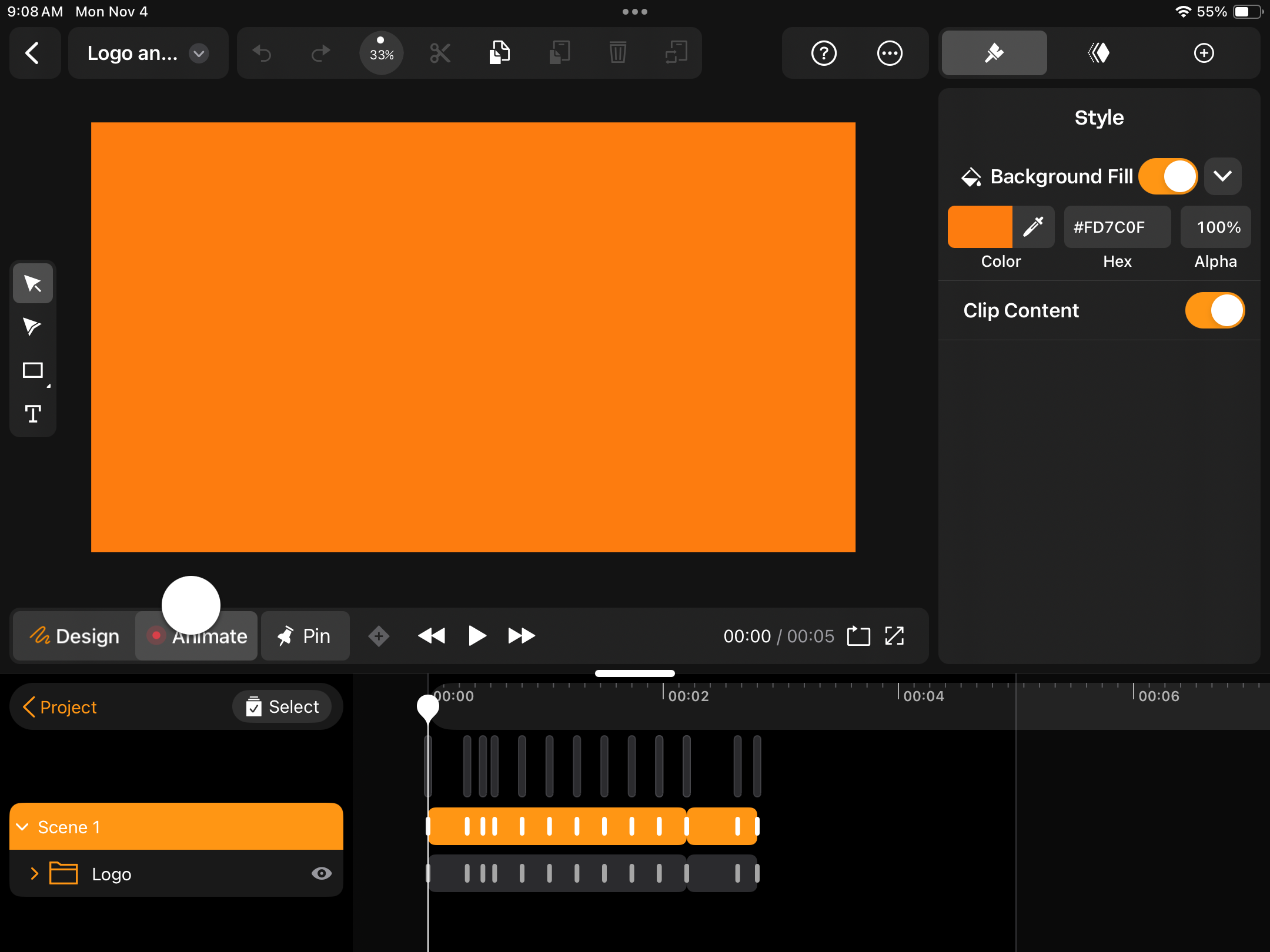 Animate Mode Linearity Move